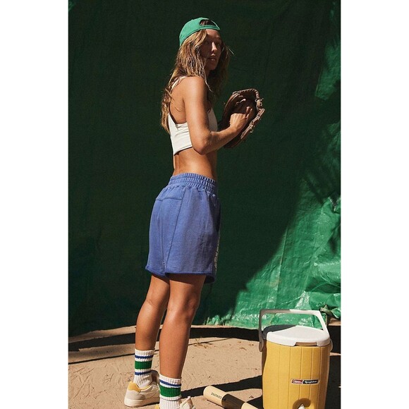 Free People FP Movement All Star Logo Shorts High Rise Pull-on Smocked S 282895 - Picture 5 of 10